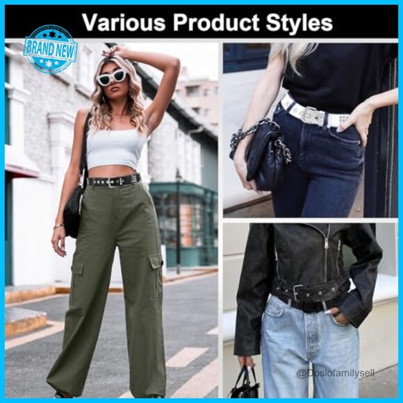 Studded Punk Belt Set Y2K Grunge Emo Style with Grommet Metal Details main image 5